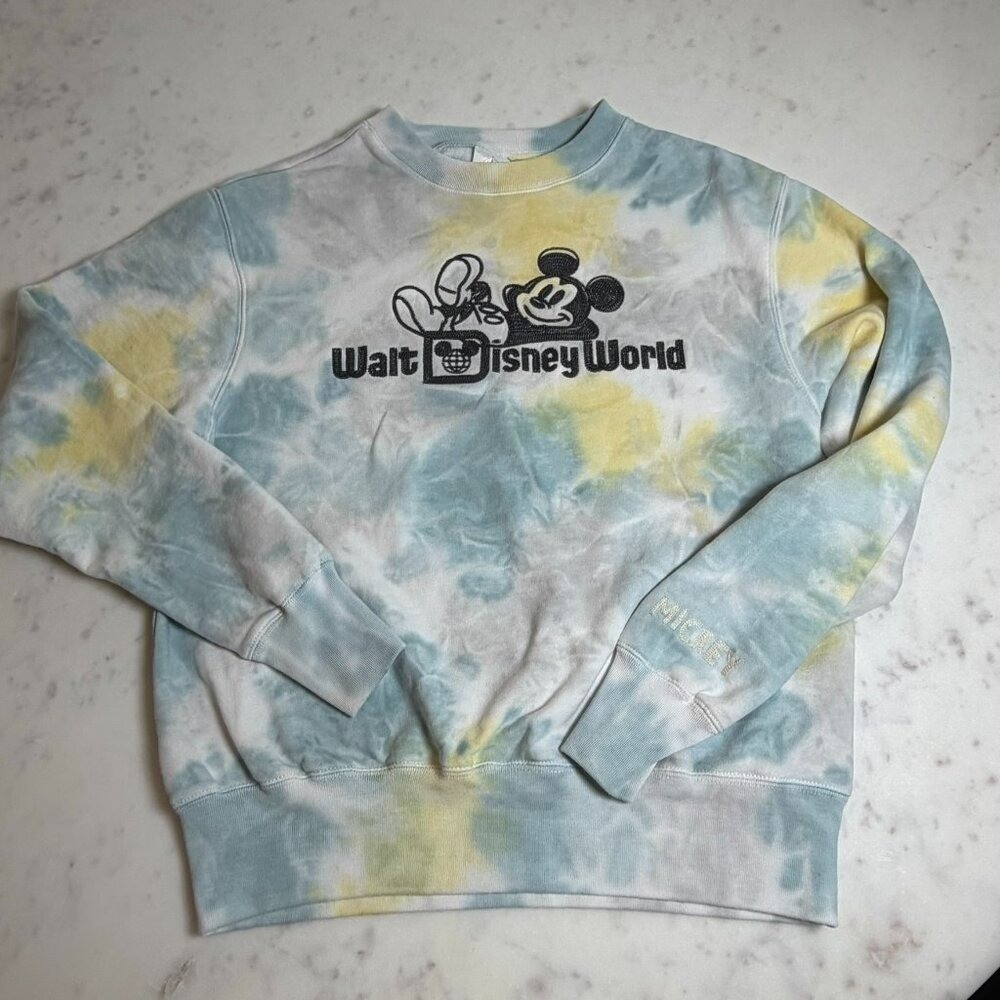 Walt‎ Disney World Tie-Dye & Emroidered Mickey Mouse Sweatshirt Adult XS